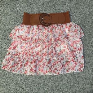 NWOT tiered floral skirt